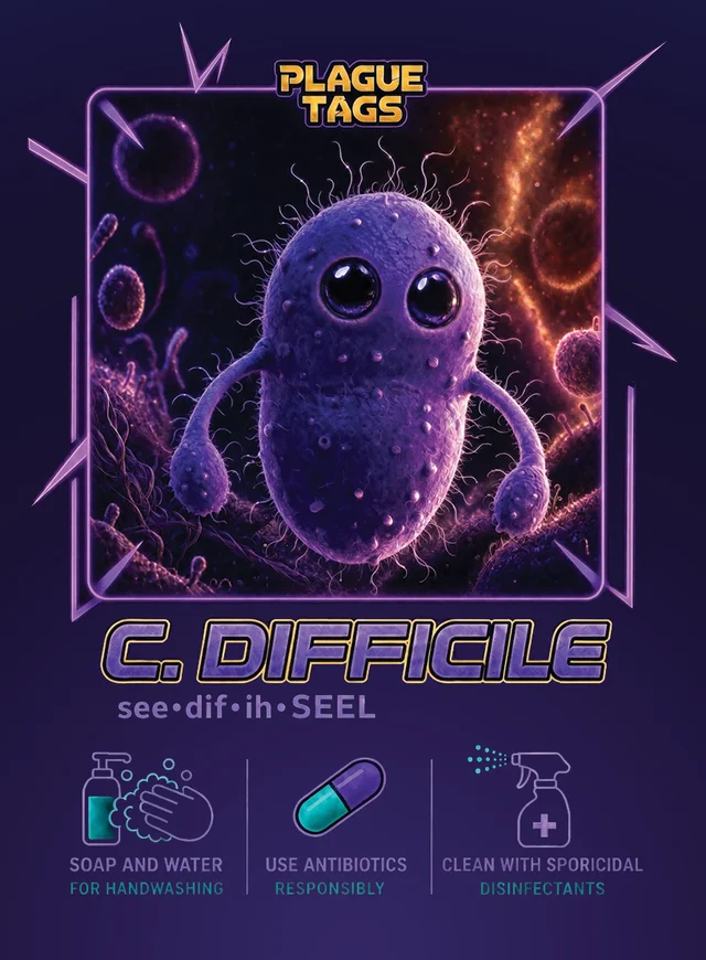 C. diff trading card, front